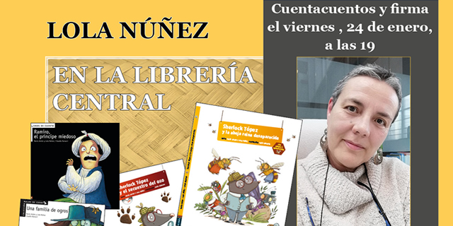 Cuentacuentos en librería Central con Lola Núñez